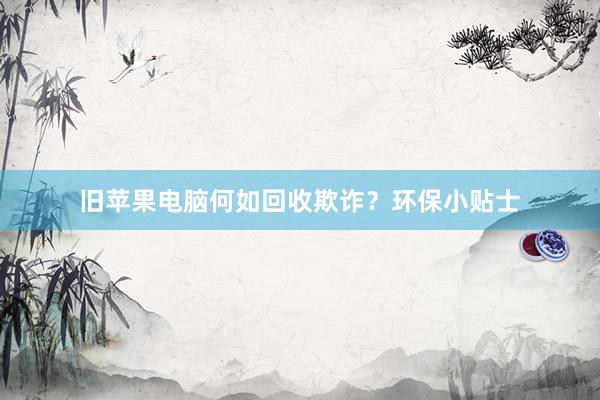 旧苹果电脑何如回收欺诈？环保小贴士